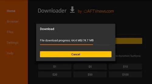 Instalación de la aplicación IPTV en Fire TV Stick tras descargar el APK