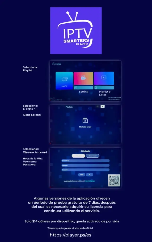 IPTV Smarters Pro versión de pago en Smart TV LG con sistema WebOS