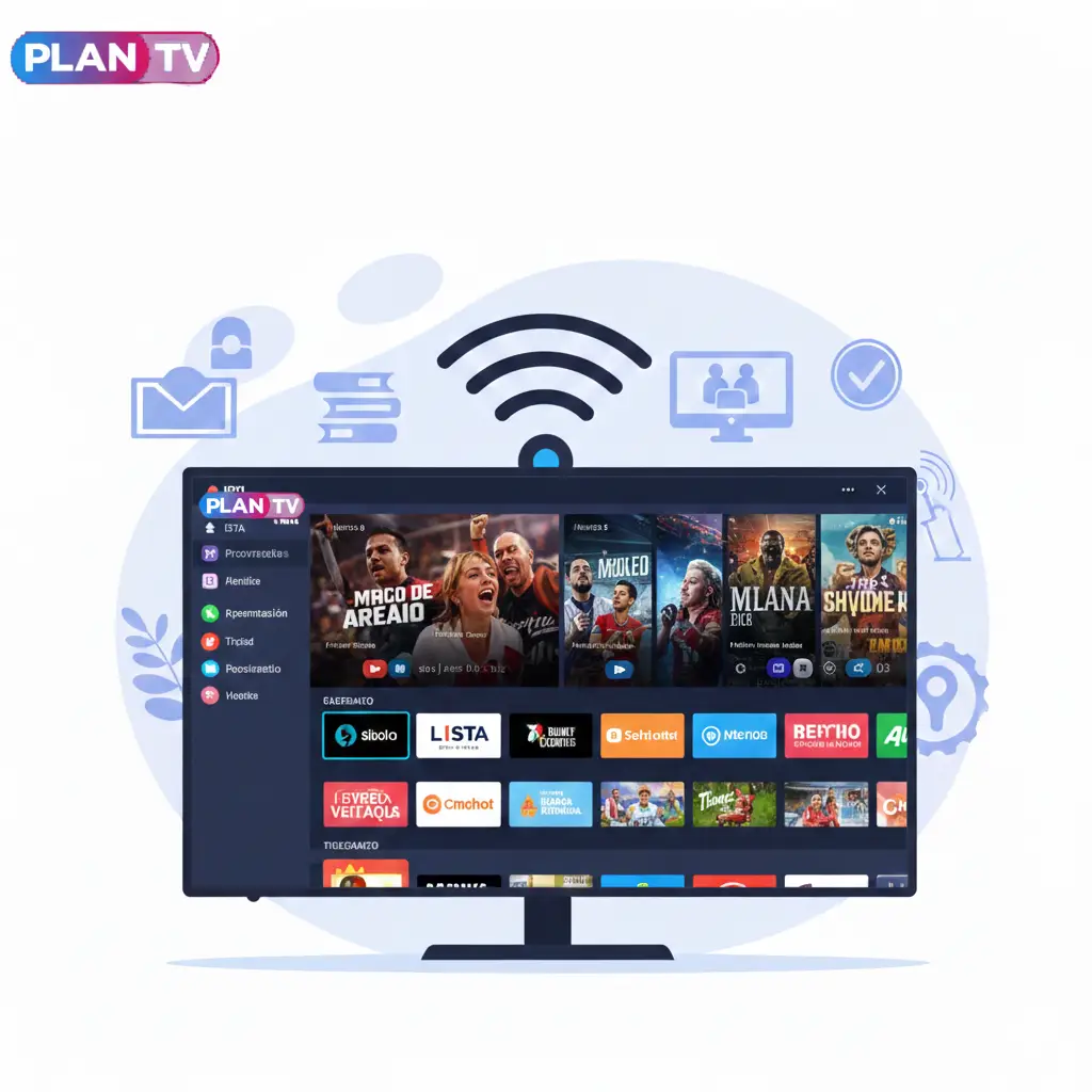 Infografía explicativa sobre la legalidad del servicio IPTV en Chile con el logo de Plan TV y ejemplo de plataforma de streaming.